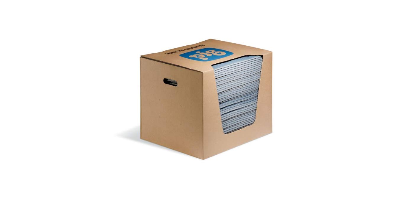 Blue Pig Absorbent Mat Pad, 17 gal, PK50