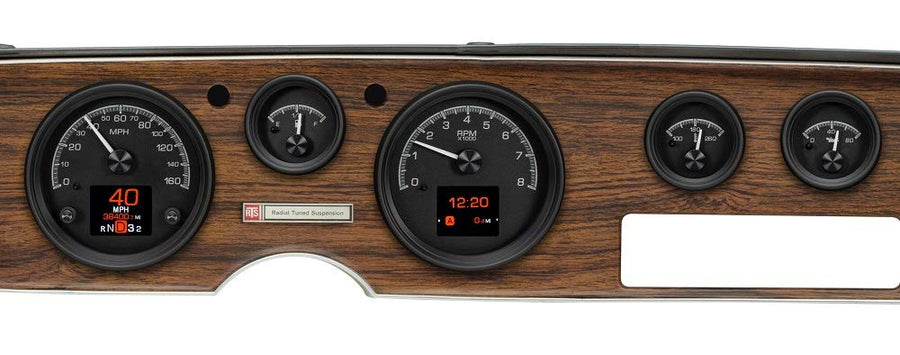 Dakota Digital HDX-70P-FIR-K Analog Gauge Instrument System Compatible with 1970-81 Pontiac Firebird Black Alloy