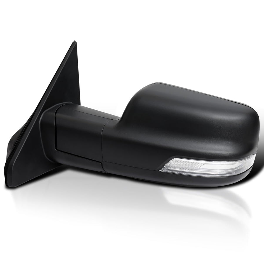Spec-D Tuning Left Driver Side Mirror Black Power Fold Heated + LED Signal + Blind Spot Monitor Compatible with 2019-2024 Ram 1500, Left + Right Pair