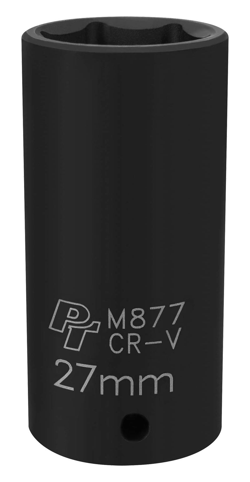 M877 Performance Tool 1/2-Inch Drive 6pt Impact Socket, 27mm