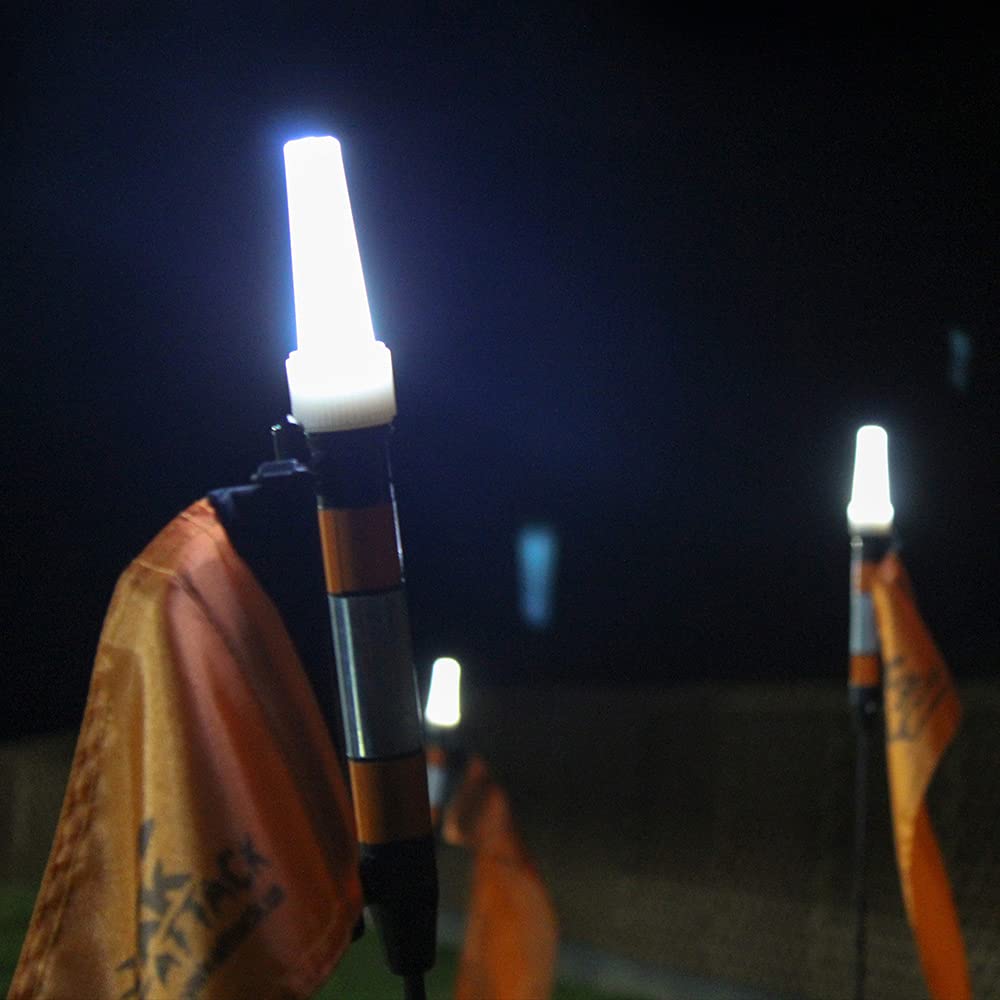 YakAttack VISIPole II with Light, Flag, and MightyMount | Kayak Visibility System with Floating Base & 360° LED Light | Waterproof to 1000 ft | Includes Mounting Hardware | Made in USA