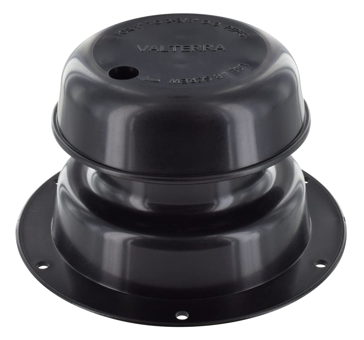 Universal Plumbing Vent Kit Valterra A10-3389BKVP with Putty & Screws - Black (Carded)