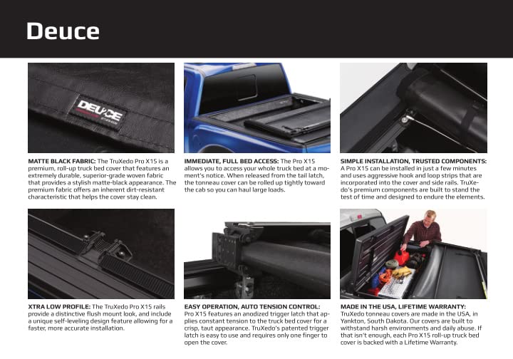 TruXedo Deuce Hybrid Truck Bed Tonneau Cover | 784301 | Fits 6' 1" Bed (73.3") 2022-2024 Nissan Frontier