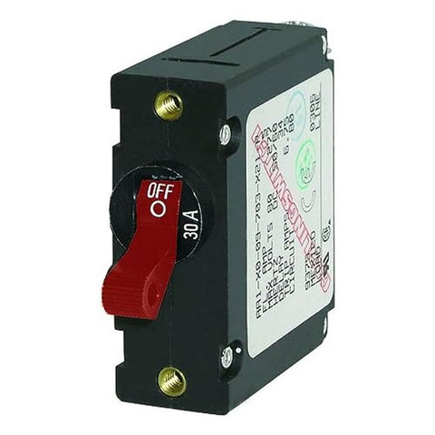 A-Series Blue Sea Systems Black Toggle Circuit Breaker - Single Pole 30A