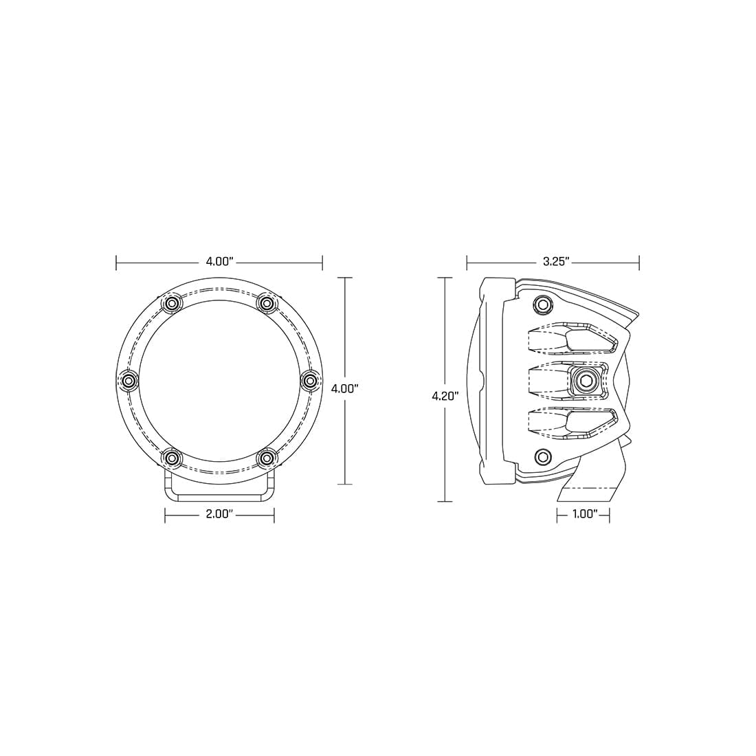 Rigid 46807 LED Light Mount Kit A-Pillar FITS 2022+ Toyota Tundra Includes Rigid 4inch 360-Series Drive Optics with Amber Back Lighting and Amber & Black Covers