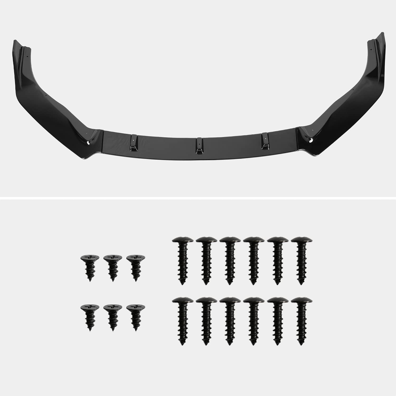Glossy Black Spec-D Tuning Front Bumper Lip Spoiler Splitter Kits 3PC Compatible with Nissan Sentra 2016-2019