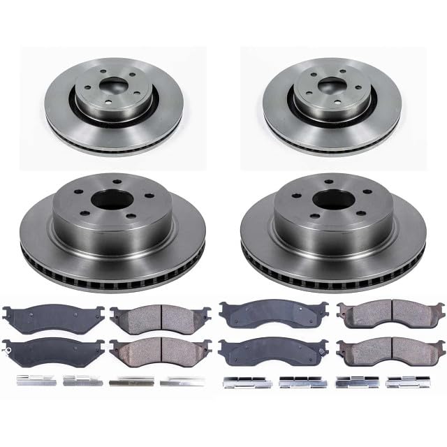 Power Stop Autospecialty KOE4385 Front and Rear Replacement Brake Kit-OE Brake Rotors & Ceramic Brake Pads For Dodge Ram 1500 2004 [Model Specific]