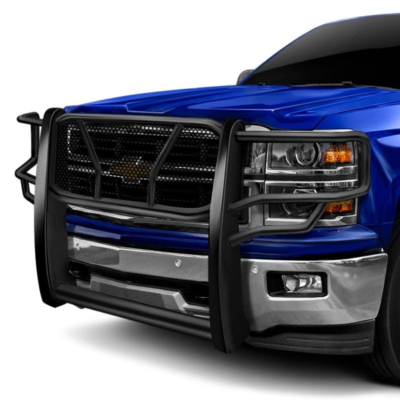 Truck Grille Guard TrailFX E0507B Fits GMC Sierra 1500 2014-2016 Steel 2 Inch Black Matte Powder Coated HD Grille Guard with Brush Guard Includes Mounting Hardware