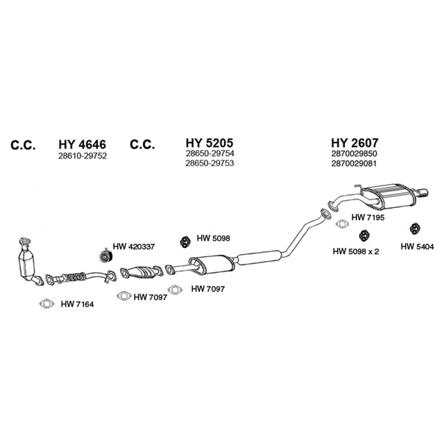 Exhaust Pipe Flange Gasket New for Eclipse Mirage 626 Miata Probe Elantra Galant