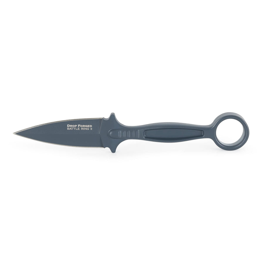 Drop Forged Cold Steel Battle Ring 2 3.5" 52100 High-Carbon Steel Fixed Blade EDC Tactical Hunting Utility Knife w/ 5.5" Ergonomic Handle, Internal Guard, Resistant Secure-Ex Sheath