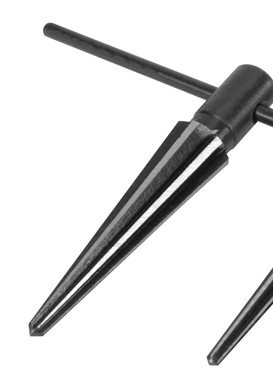 W2967 Performance Tool Tapered Reamer Set with T-Handle and Carbon Steel Construction to Align Holes or Remove Burrs from Pipe, Tubes, and More (2-Piece), Black