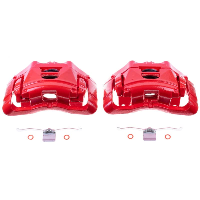 Power Stop S3246 Front Pair of High-Temp Red Powder Coated Calipers