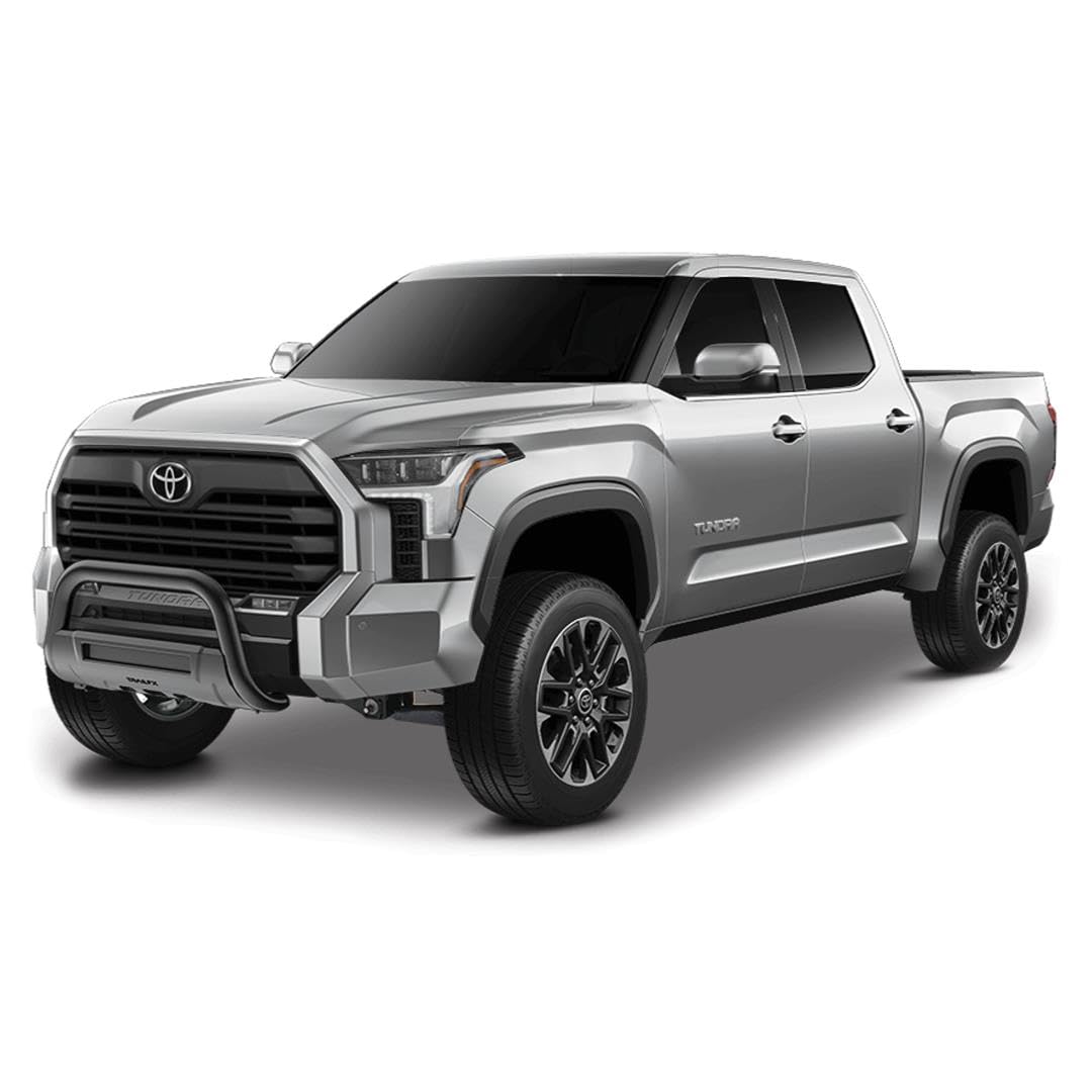 Bull Bar TrailFX with Skid Plate for Toyota Tundra 2022-2025 Black Matte Titanium Powder Coated 3.5 Inch Diameter Steel Frame Mount TrailFX B1614T