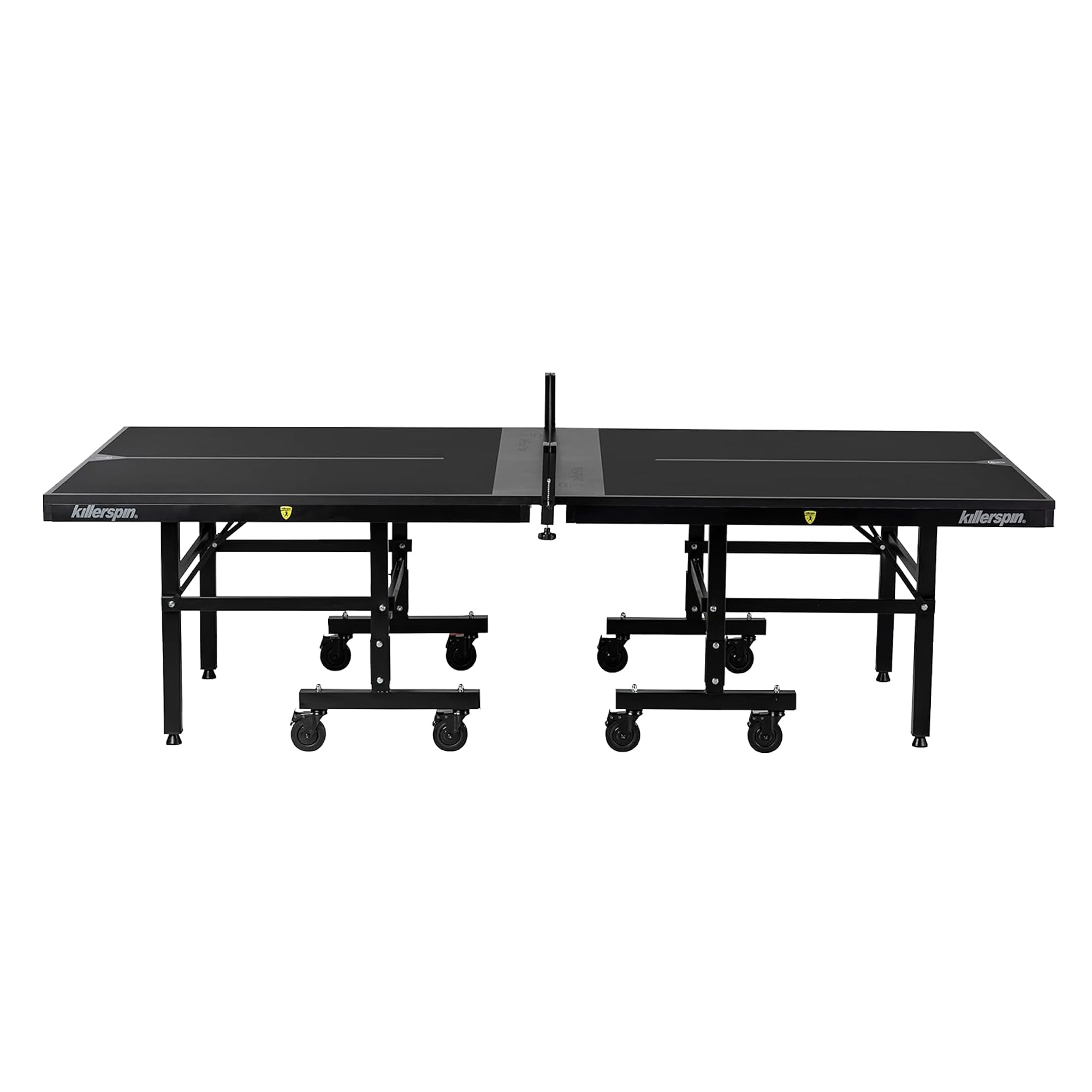 Ping Pong Table Killerspin MyT 415X Mega, Foldable Table for Table Tennis, Portable Ping Pong Table Set with Built-in Paddle and Ball Storage, 25mm MDF Board Pingpongball Table, Jet Black Color