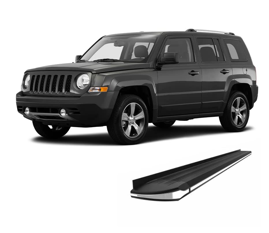 Black Aluminum Black Horse Exceed Running Boards Compatible with 2011-2019 Jeep Compass&2007-2016 Jeep Patriot