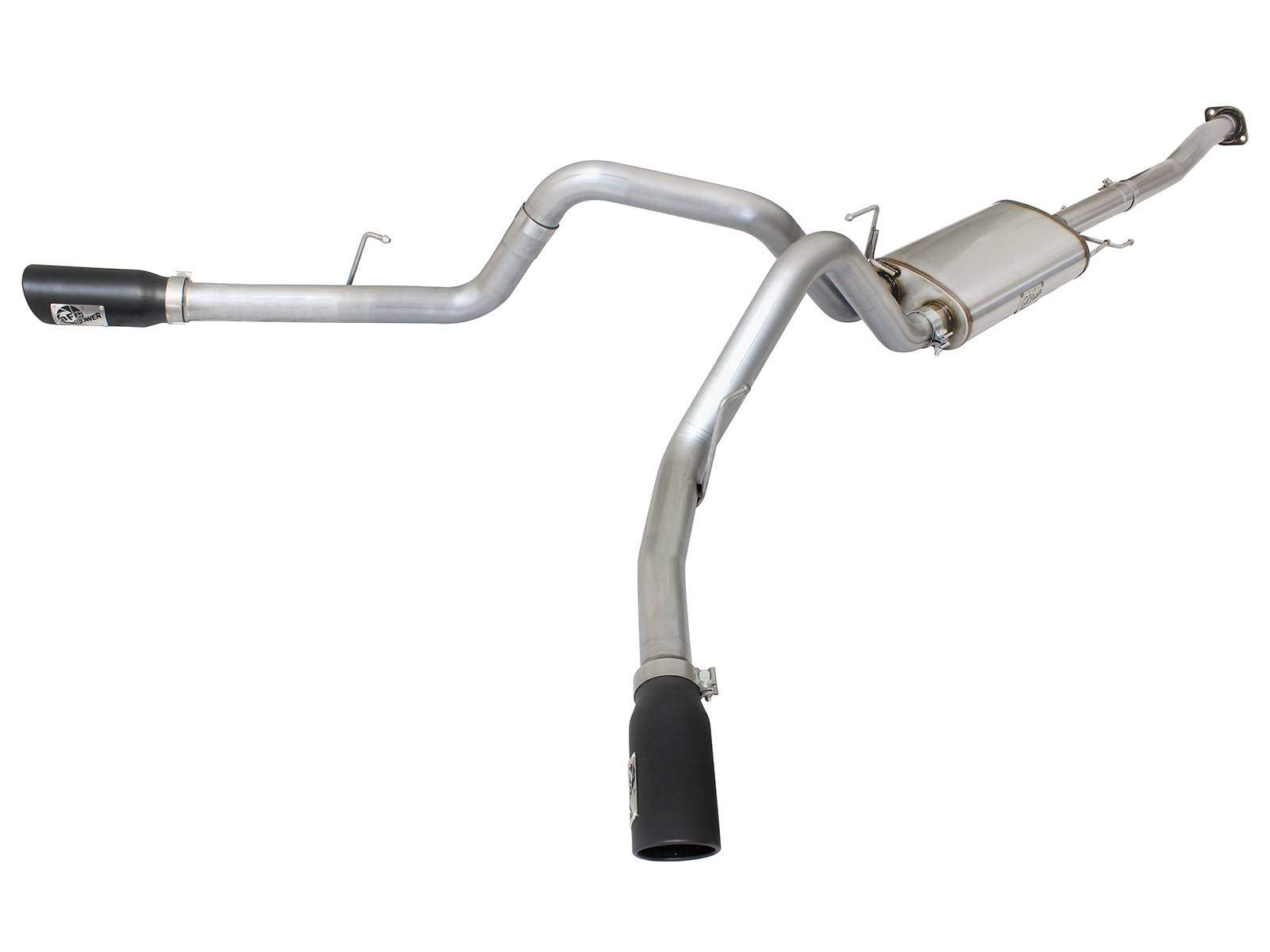 MACH Force-Xp aFe Power 3" SS Dual Side-Exit Cat-Back Exhaust System with Black Tips
