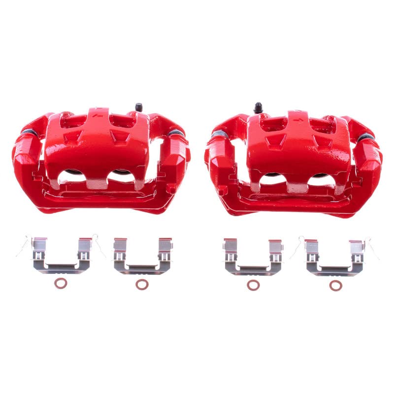 Power Stop S3310 Front Pair of High-Temp Red Powder Coated Calipers For INFINITI FX35 2006-2012, INFINITI FX37 2013, INFINITI FX45 2006-2008, INFINITI QX70 2014 [Model Specific]