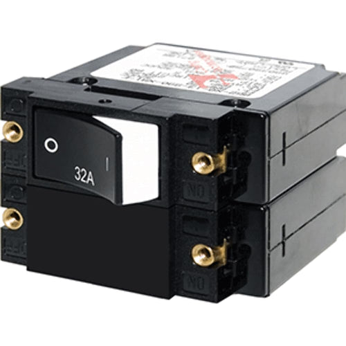 A-Series Blue Sea Systems Raised Rocker Double Pole 32A Circuit Breaker