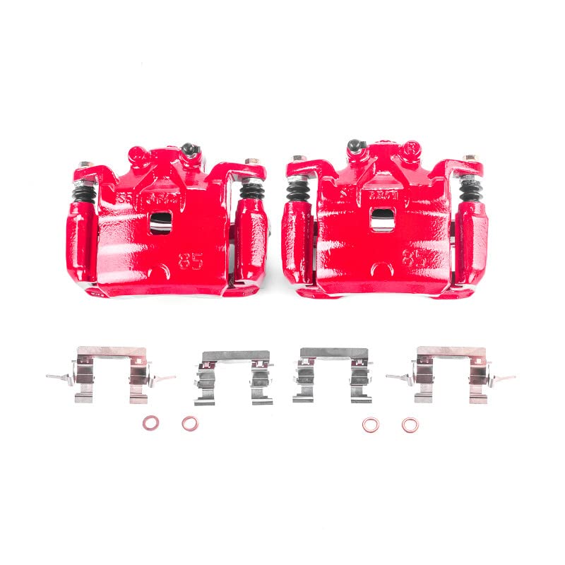 Power Stop Pair of High-Temp Red Powder Coated Front Calipers For Nissan Juke 2011-2017, Nissan Sentra 2017-2019 [Model Specific]