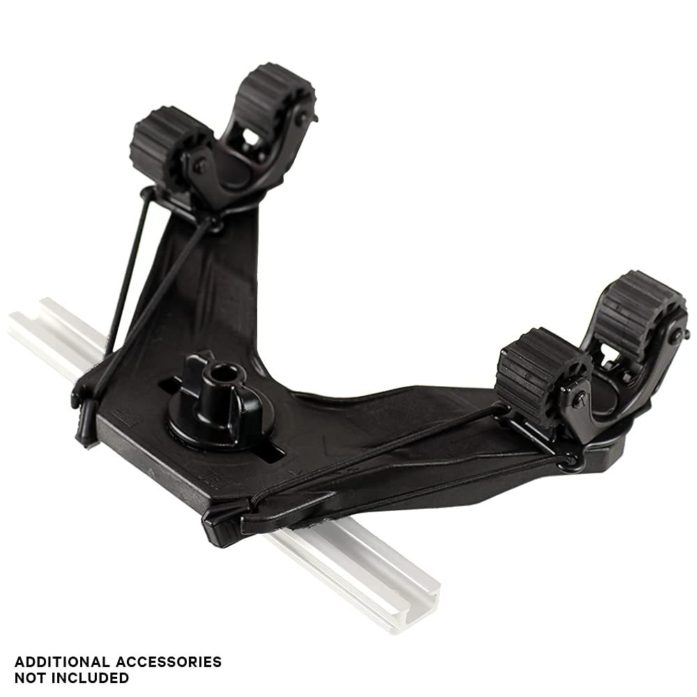 YakAttack DoubleHeader with Paddle Holders Dual RotoGrip | Offset Kayak Paddle Holder | Multi-Accessory Track Mount | Includes SnapNStrap Tethers | Compatible with GearTrac & Most Kayak Tracks