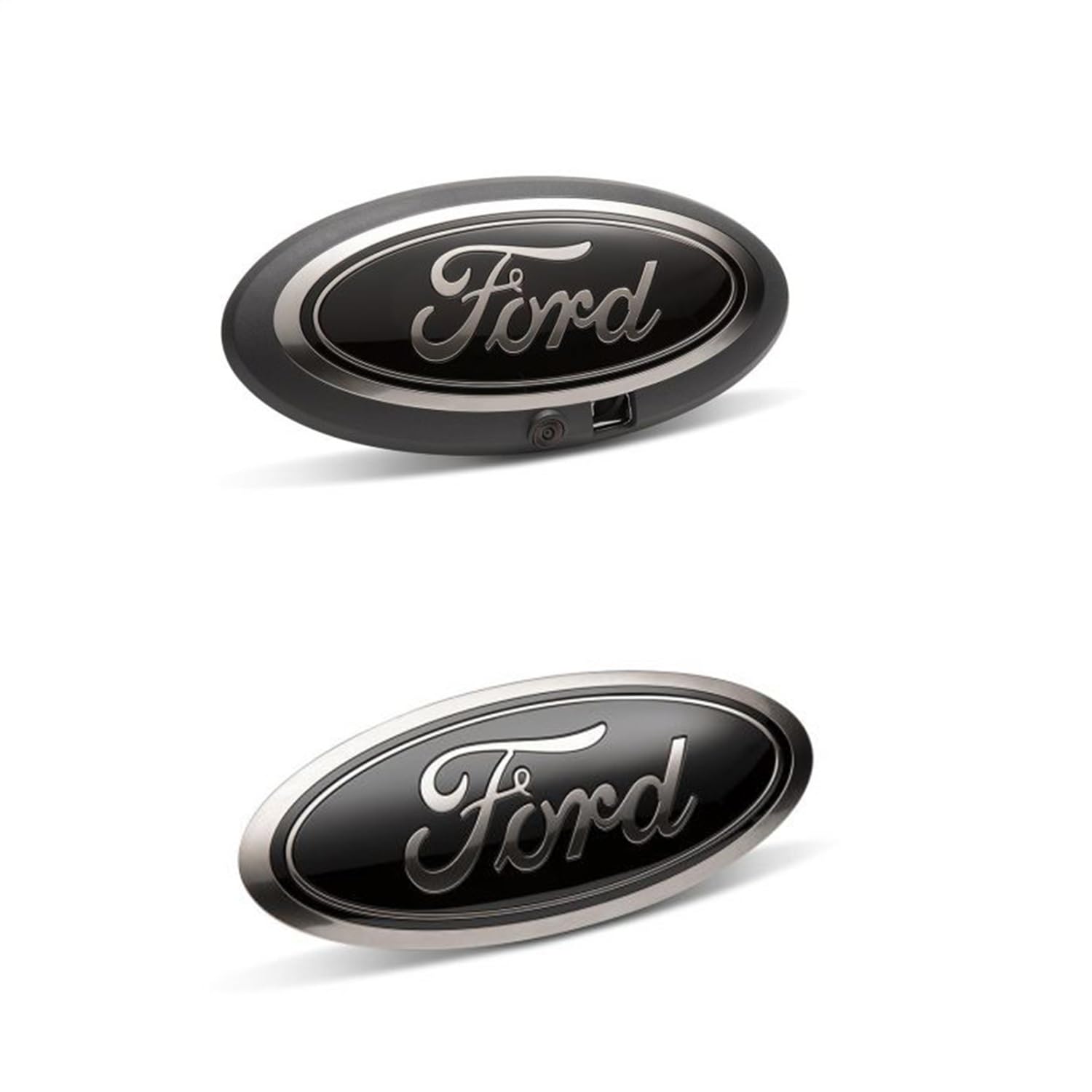 Ford OEM M-1447-F15BC Front Grille & Black Rear Tailgate Emblems for 2018-2020 F-150 with Front Grille Camera