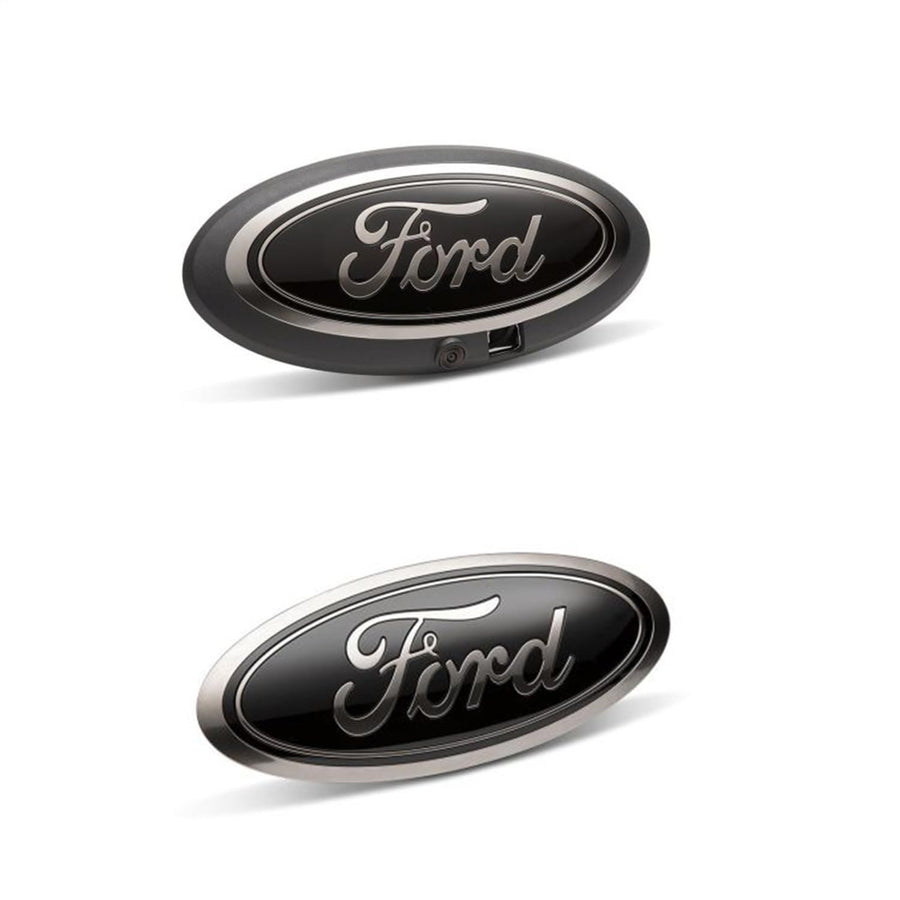 Ford OEM M-1447-F15BC Front Grille & Black Rear Tailgate Emblems for 2018-2020 F-150 with Front Grille Camera