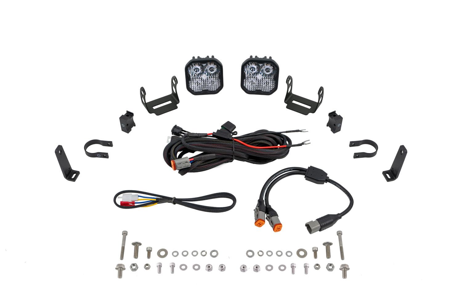 Diode Dynamics SS3 LED Pod Light Kit Bumper compatible with Polaris RZR Pro 2020-2023, White Combo Sport