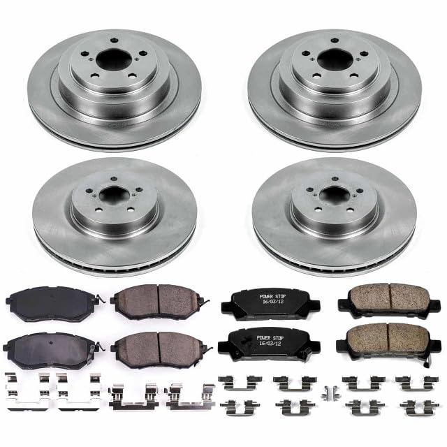 POWERSTOP Autospecialty KOE286 Front and Rear Replacement Brake Kit-OE Brake Rotors & Ceramic Brake Pads For Subaru Legacy 2005-2009 [Model Specific]