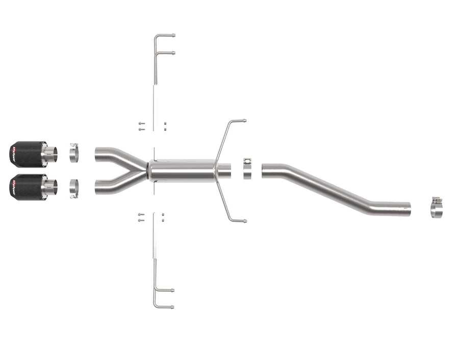 Takeda aFe 2.5in 304SS Axle-Back Exhaust System 17-19 Honda Civic Type R L4-2.0L (t)
