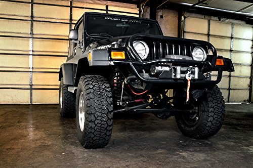 Rough Country Fender Flares 6.5" (fits) 1997-2006 Jeep Wrangler TJ LJ | Front/Rear | 1031, Black