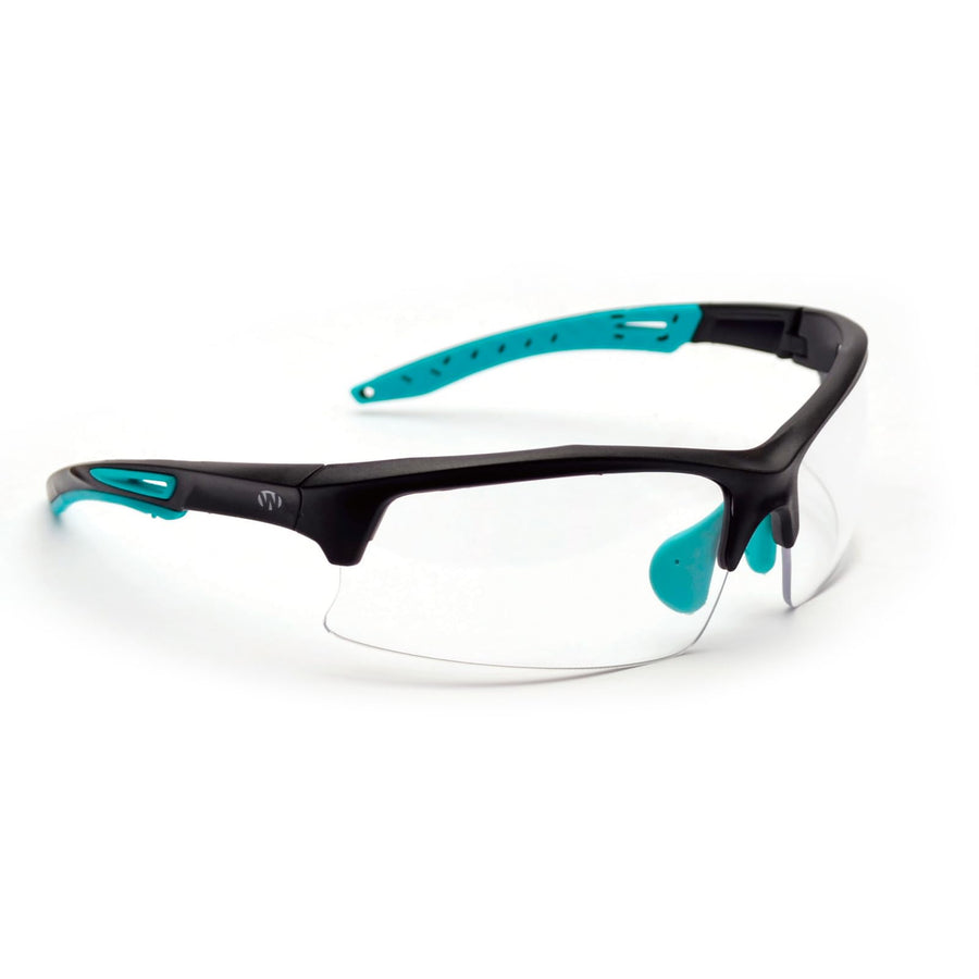 Walker's Teal Unisex Impact Resistant Sport Glasses | Durable Non-Slip Rubberized Frame UV Protection Shooting Outdoor Sports Glasses w/ Clear Lenses