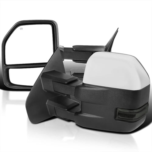Power Spec-D Tuning Heated Chrome ABS Towing Mirrors Smoke LED Signal Compatible with Ford F150 2004-2006