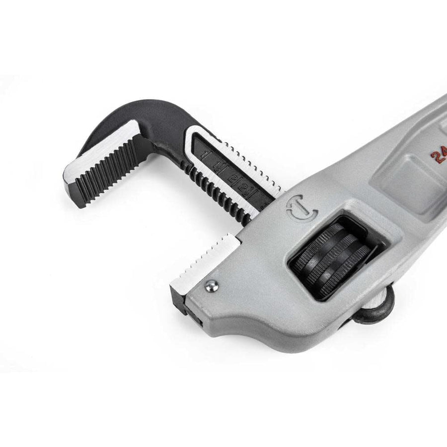 Crescent Offset Handle Aluminum Pipe Wrench - Heavy Duty Plumbing Tool for Tight Areas - Adjustable Home Repair Hand Tool - 24" - CAPW24F