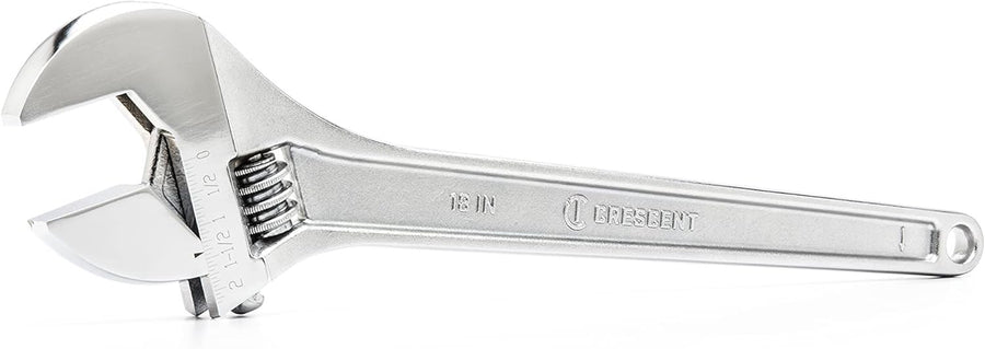 Adjustable Crescent Tapered Handle Wrench - Carded - Home Improvement, Garage & Mechanic Versatile Hand Tool - 18" - AC218VS