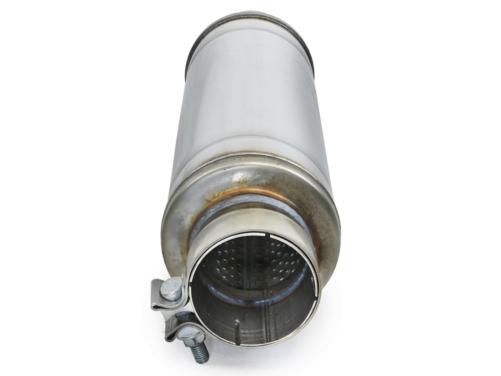 MACH Force-Xp aFe Power 304 Stainless Steel Muffler 3 IN ID Center/Center x 5 IN Dia. x 19 IN Overall Length - Round Body 49M30059