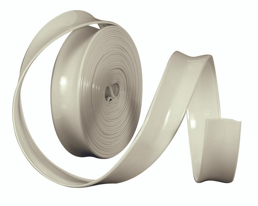 Off White Camco Vinyl Trim Insert - Replace Cracked and Stained Trim Inserts on RV Aluminum Roof Edges, Trim Moldings and Truck Camper Shells - 1" x 100' (25222)
