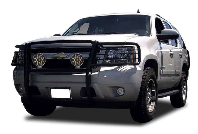 Bumper Guard Black Horse Grille brush Come With pair of 7.0"Dia.LED Lights with Black Trim Rings Compatible with 2015-2023 Chevrolet Suburban |2015-2023 Chevrolet Tahoe-17GT20MA-PLB