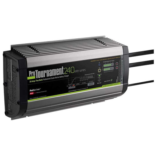 ProTournament 240 Elite Series ProMariner 52024 24 Amp Dual Bank Waterproof Marine Battery Charger