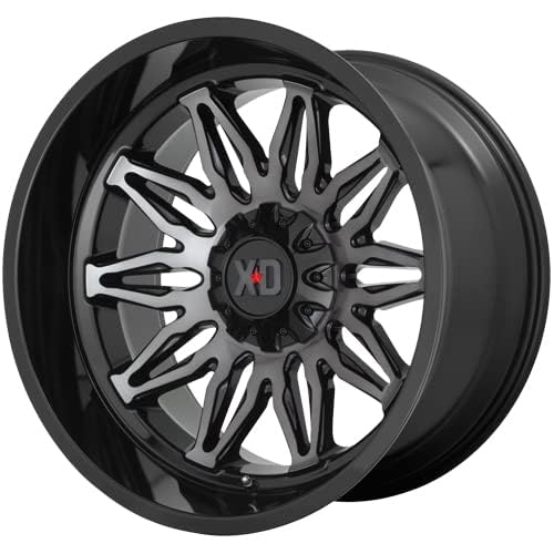 XD Wheels Gunner Xd859 Gloss Black MACHINED with Gray Tint Wheel Alloy Steel (20 x 10. inches /6 x 106 mm, -18 mm Offset)