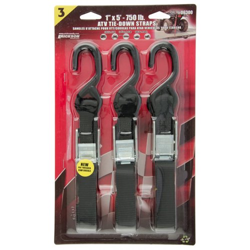 ATV Tie Down Straps HQ POWERSPORTS 1" x 5' 750 lb Cam Buckle (Set of 3)