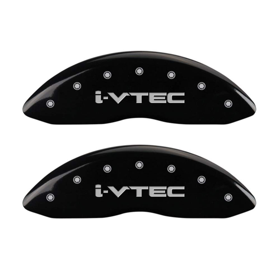 MGP Caliper Covers Silver Characters 39021SIVTBK Black Powder Coat Finish Disc Brake Caliper Cover (Set of 4)