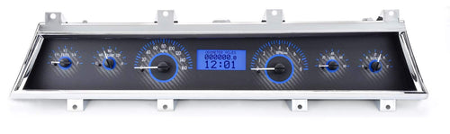 Dakota Digital VHX-66C-CVL-C-B Analog Gauge Instrument System Compatible with 1966-67 Chevy Chevelle/El Camino Carbon Fiber Blue Backlighting