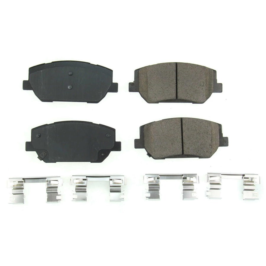 Front Brake Kit Power Stop For Hyundai Santa Fe 2019-20 - Ceramic Brake Pads With Installation Hardware, 17-2198