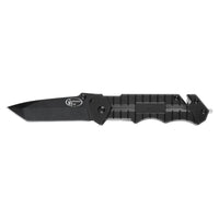 Black Tanto Blade Performance Tool W9356 Pocket Knife with Seat Belt Cutter and Glass Breaker, 7.5-Inch Overall Open Length