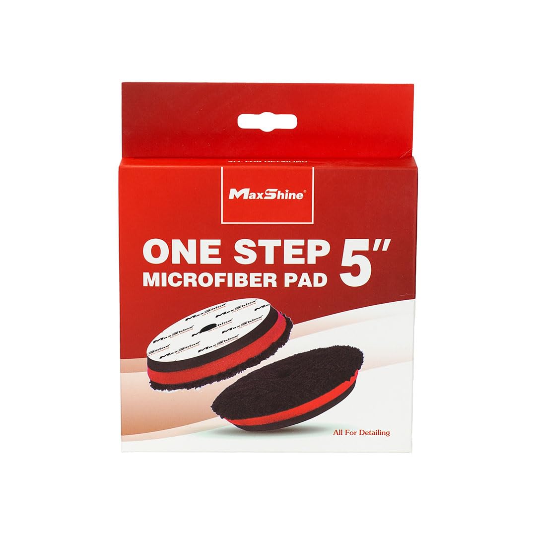 5” Maxshine Universal Premium One-Step Microfiber Polishing Pad | Ultra-Soft Pad Cuts & Polishes in One Step | Dual EVA Cushion Foam with Hook & Loop Backing | DA & Rotary Polisher Compatible