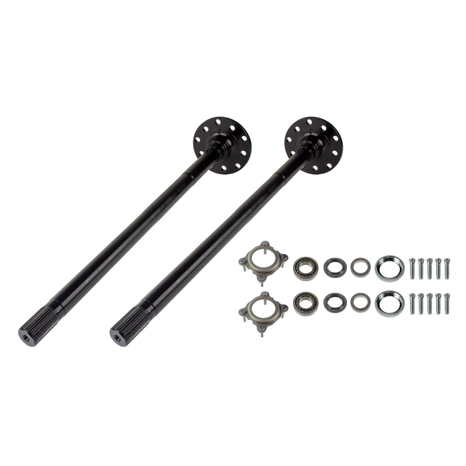 TEN Factory Drive Axle Shaft Assembly MG22157 for Dana 44 JK, 32 Spline, 5 x 5 and 5 x 5.5 Bolt Pattern, Chromoly Left & Right Axles - Fits Jeep Wrangler JK Rubicon, Replaces: G2 96-2052-3-32