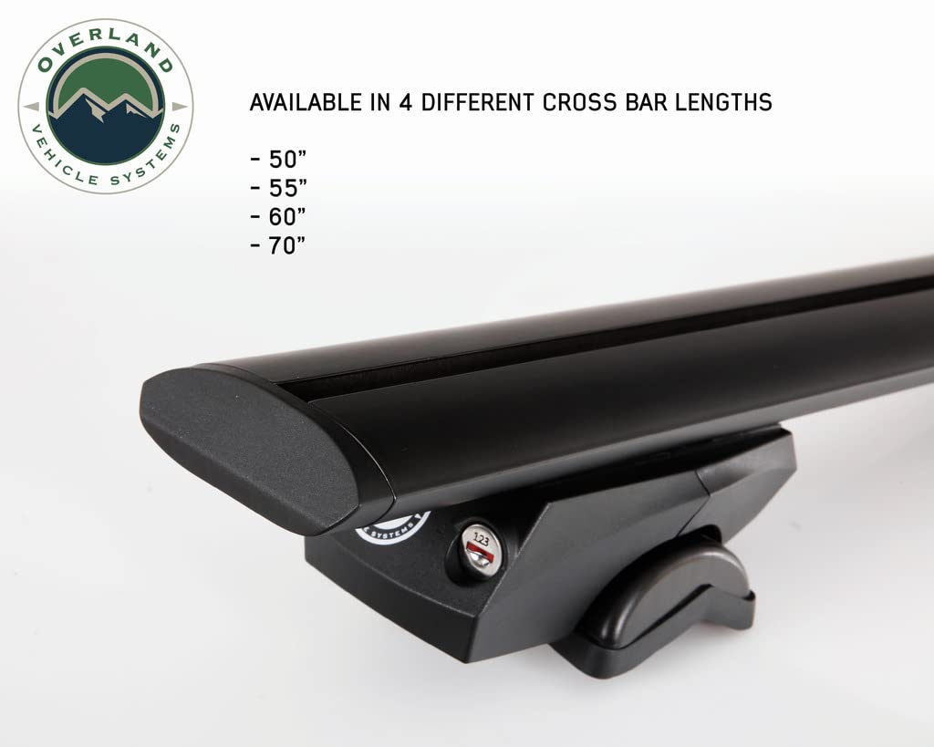 Freedom Bar Combo Mounting Kit - 4 Pieces Black Factory Side Rail Mount and 55" Black Straight Crossbars