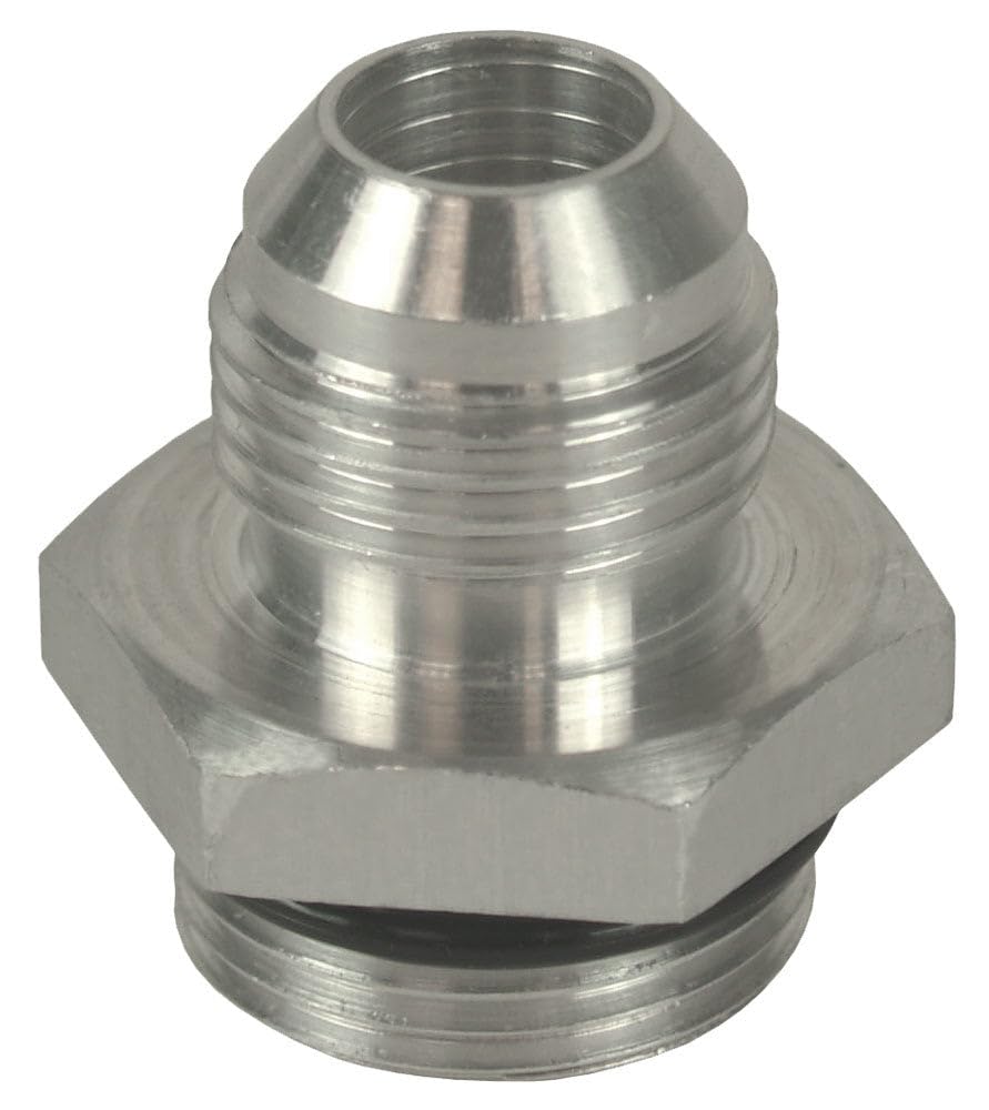 59108 Derale -8AN x 5/8"-18 Aluminum Adapter Fitting, Silver
