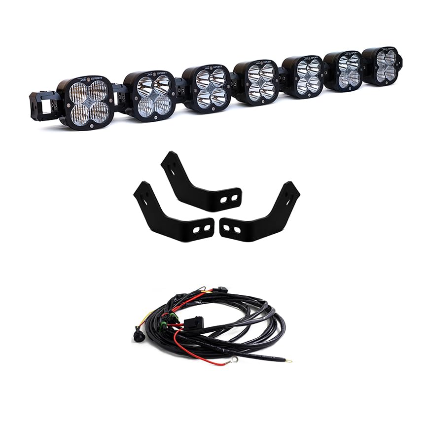 Baja Designs Linkable XL LED Roof Bar Light Kit for Prinsu Sherpa Rack fits Toyota 4Runner 2010-23, FJ Cruiser 2007-14, Tacoma 2005-2023, Tundra 2007-21 Truck (Multi-Pattern Clear Lens)