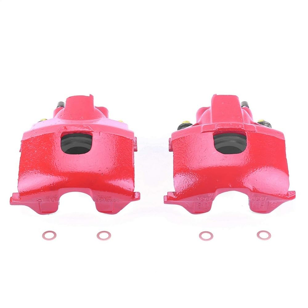 Power Stop Pair of High-Temp Red Powder Coated Front Calipers S4642